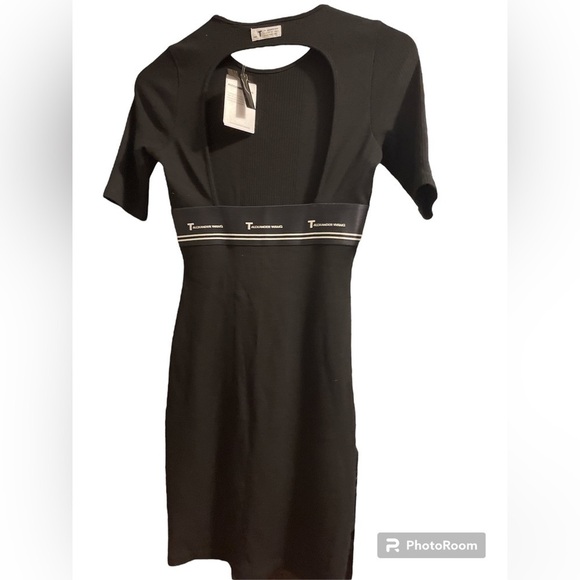 Alexander Wang T Black ribbed black cutout dress small NWT - Picture 3 of 10